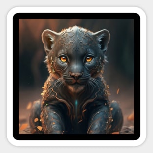 Cute baby black panther Sticker